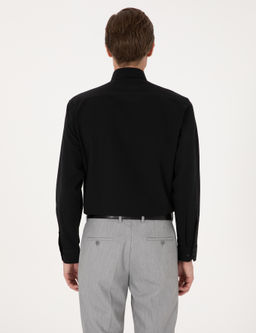 Siyah Regular Fit Uzun Kollu Basic G_mlek
