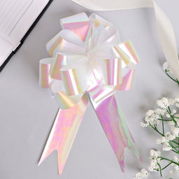 Цена за 30 шт. Подарочный бант - шар №3 перламутровый, белый, для упаковки подарков