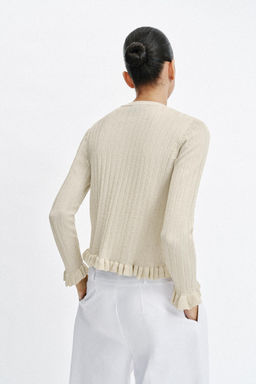 CHAQUETA PUNTO VOLANTES HILO METALIZADO / Dorado - Zara фото 6
