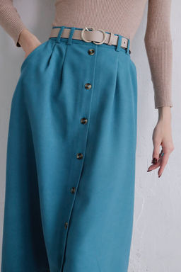 11555 Юбка на пуговицах бирюзовая - Martichelli фото 2