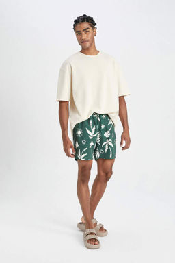 Короткие шорты для плавания стандартного кроя с рисунком - Defacto фото 2