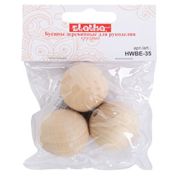 Бусина Zlatka дерево HWBE-35 35 мм 10 х 40 г светлое дерево  фото 3