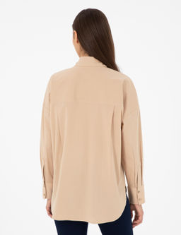 Bej Oversize Uzun Kollu G_mlek