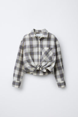 CHECK SHIRT WITH KNOT - Zara фото 2