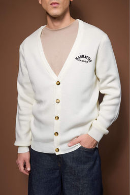 Ekru Oversize V Yaka Duz H?rka TMNAW26HI00000 - Trendyolmilla фото 3