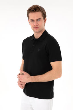Erkek Slim Fit Polo Yaka Siyah Basic Ti__rt Sepette S_rpriz _ndirim