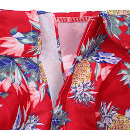 Рубашка для собак и кошек малых и средних пород "СТИЛЬНЫЙ БРО", цвет красный, принт ананасы с цветами, размер XL