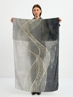 Большой, мягкий, тонкий и очень нежный двусторонний палантин с рисунком - Tantino фото 15