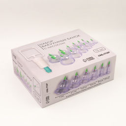 Набор вакуумных банок для массажа, 12 шт., синий, прозрачный