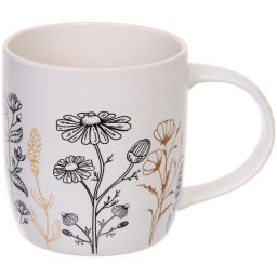 Цена за 2 шт. Кружка керамическая 370мл"Цветочный луг", микс рисунков