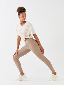 Beli Lastikli D?z ?nterlok Kad?n Spor Tayt