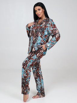 667 ПИЖАМНЫЙ ЖЕНСКИЙ КОСТЮМ (брюки) (Коричневый (змея)) - А-дина фото 4