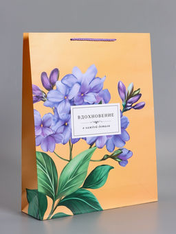 Пакет подарочный ламинированный «Тонка эстетика», персиковый, 33×42.5×10 см