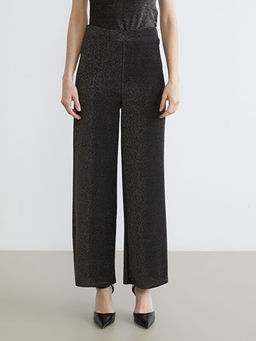 Beli Lastikli Parlak G?r?n?ml? Kad?n Pantolon