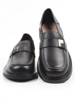 03-DEB58-1 BLACK Лоферы женские (натуральная кожа)