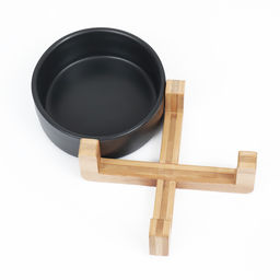 Миска керамическая на подставке 450 мл 13 х 5 см, чёрная - Пижон фото 4