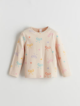 Bisiklet Yaka Kurdele Detayl? K?z ?ocuk Ti??rt