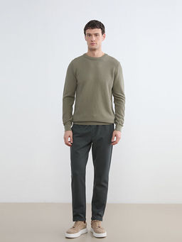 Regular Fit Petek Dokulu Erkek Triko Kazak