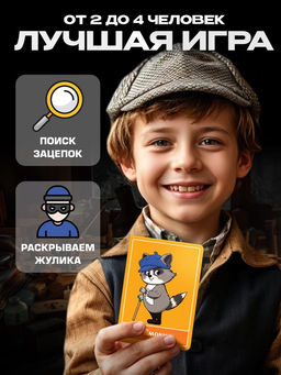 Настольная игра «Хитрый Енот»: детективное логическое приключение для 2–4 игроков, от 6 лет