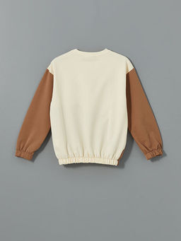 Bisiklet Yaka Bask?l? K?z ?ocuk Sweatshirt - Waikiki фото 2