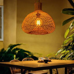 Светильник потолочный из ротанга «Реза», 1×120 Вт, Е27, 40×40×40 см