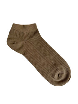 Короткие носки р.40-45 Перфорация Полоски Бежевый - Krumpy фото 5