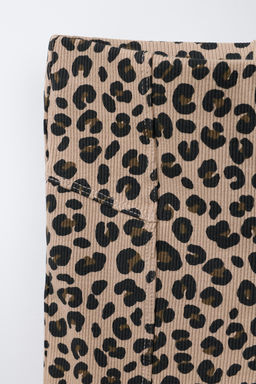 ANIMAL PRINT FLARED RIBBED LEGGINGS - Zara фото 3