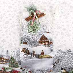 Набор подарочный "Студеная пора" 150*223; 45*60/Скатерть: 1 шт. - 150*223; Полотенца: 3 шт. - 45*60