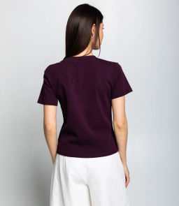 Футболка #КТ230, тёмно-фиолетовый - Dommod фото 3