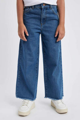 Широкие джинсовые брюки для девочек - Defacto фото 4