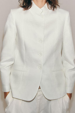 BLAZER LINO 100% ZW COLLECTION / Blanco - Zara фото 2
