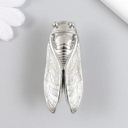 Ручка для шкатулки металл «Цикада», серебро