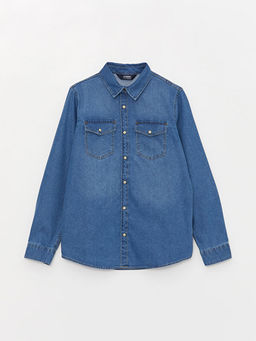 Basic Uzun Kollu Erkek ?ocuk Jean G?mlek