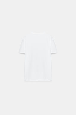 CAMISETA METALIZADA MANGA CORTA / Blanco