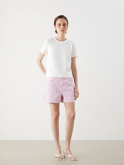 Шорты джинсовые женские Standard Fit в полоску