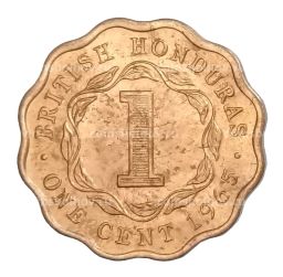 Монета 1 цент 1965 года Британский Гондурас (Белиз)