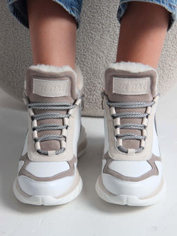 Ботинки 350.uno2w. белый бежевый/Байка