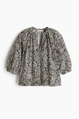 Blusa de popelina con mangas globo - H&m фото 2