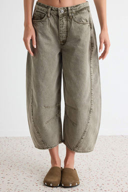 Haki Normal Bel Diki_ Detayl_ Kapri Jeans TWOSS26JE00370 - Trendyolmilla фото 4