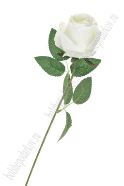 Веточка декоративная "Роза" 52 см (SF-7873) белый