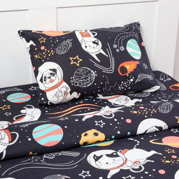 Постельное бельё Этель 1,5 сп Cosmoparty, 143х215 см, 150х214 см, 50х70 см -1 шт, 100% хлопок, бязь  фото 2