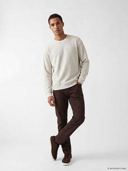 Bisiklet Yaka Fitilli Erkek Sweatshirt