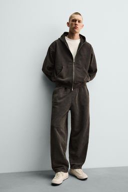 WASHED BALLOON FIT JOGGER TROUSERS - Zara фото 26