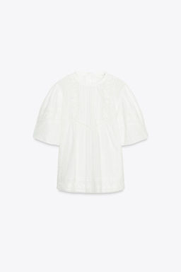 ZW COLLECTION EMBROIDERED ROMANTIC BLOUSE - Zara фото 5