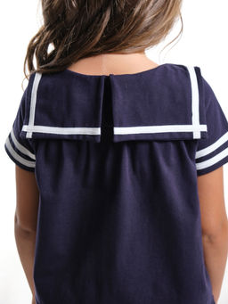 Футболка для девочки UD 1457 синий - Mini maxi фото 9