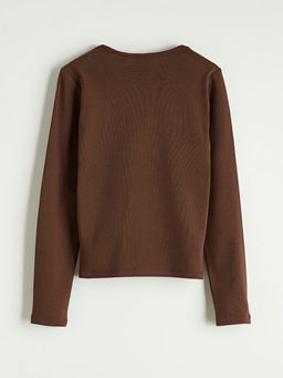 Bisiklet Yaka ?i?ek Nak??l? K?z ?ocuk Ti??rt