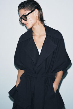 TRENCH CORTO FLUIDO ZW COLLECTION / Marino