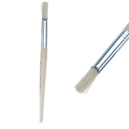 Цена за 10 шт. Кисть щетина № 10, круглая, ручка дерево (международный размер)