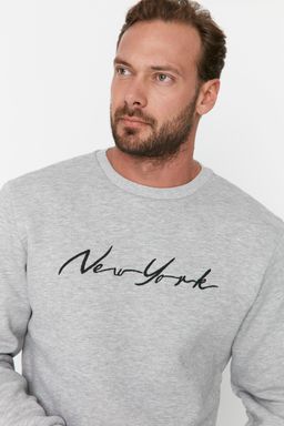 TRENDYOL MAN Siyah %100 Pamuk Regular/Normal Kesim Nak?sl? Ici Polarl?/S?cak Tutan Sweatshirt TMNAW23SW00481 - Trendyolmilla фото 6