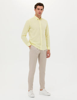 Бежевые тканевые брюки Dad Fit